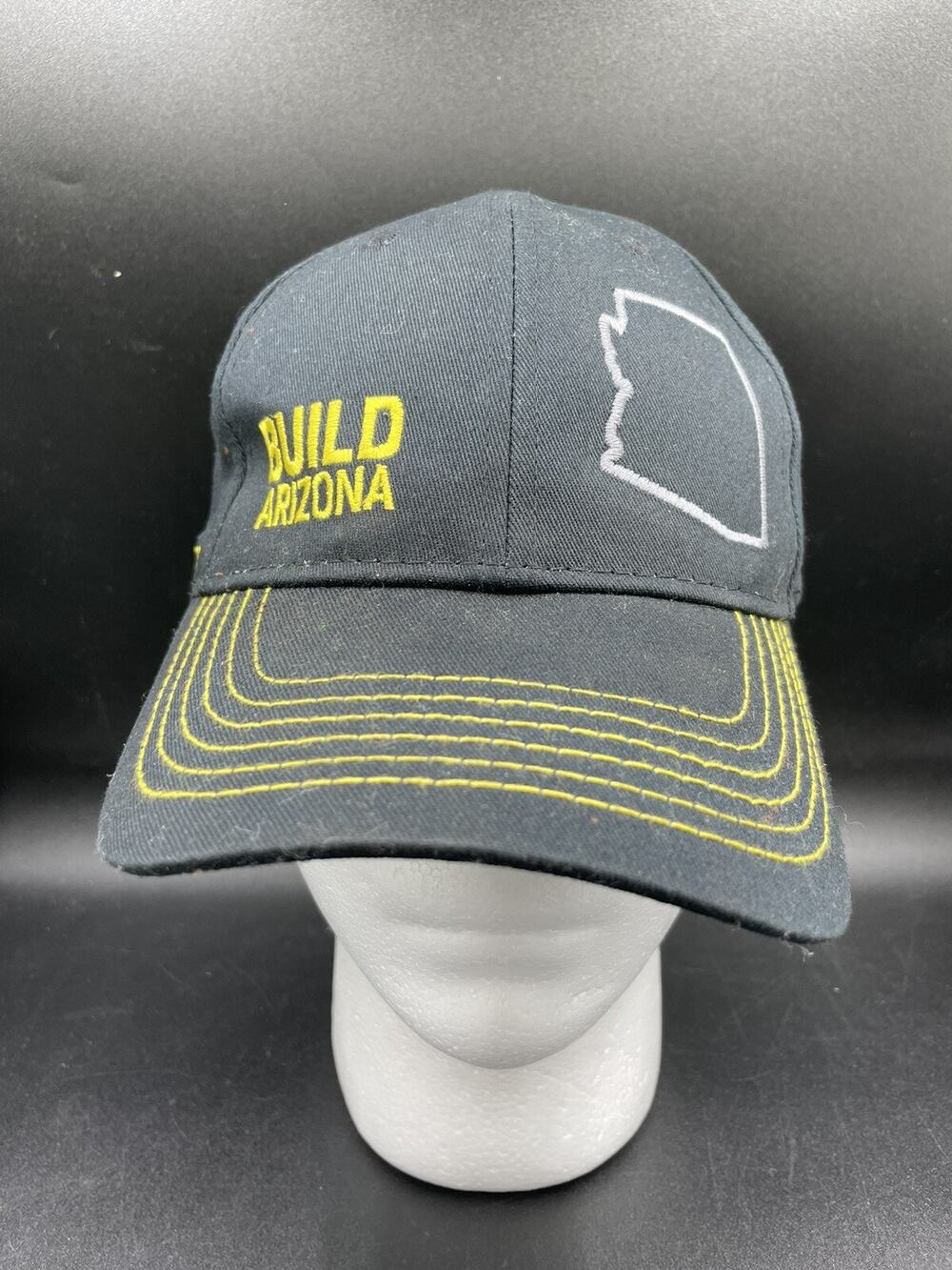 JOHN DEERE Hat Cap Build Arizona Black Yellow Snapback State Outline